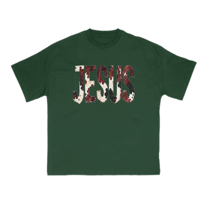 Jesus Cow Print T-shirt - Green - US16-18(2XL) - image 7