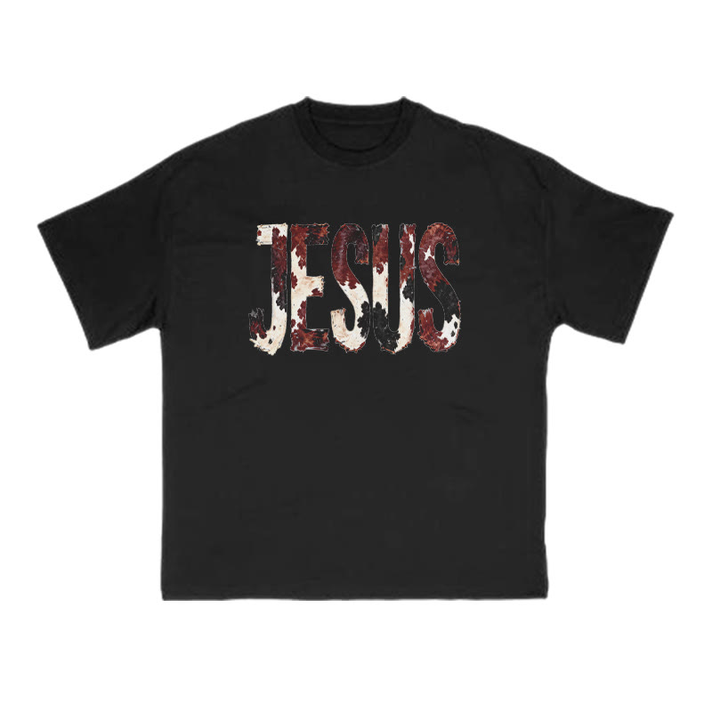 Jesus Cow Print T-shirt - Black - US16-18(2XL) - image 3