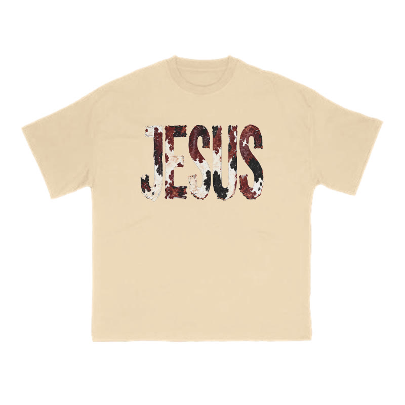 Jesus Cow Print T-shirt - Apricot - US16-18(2XL) - image 2