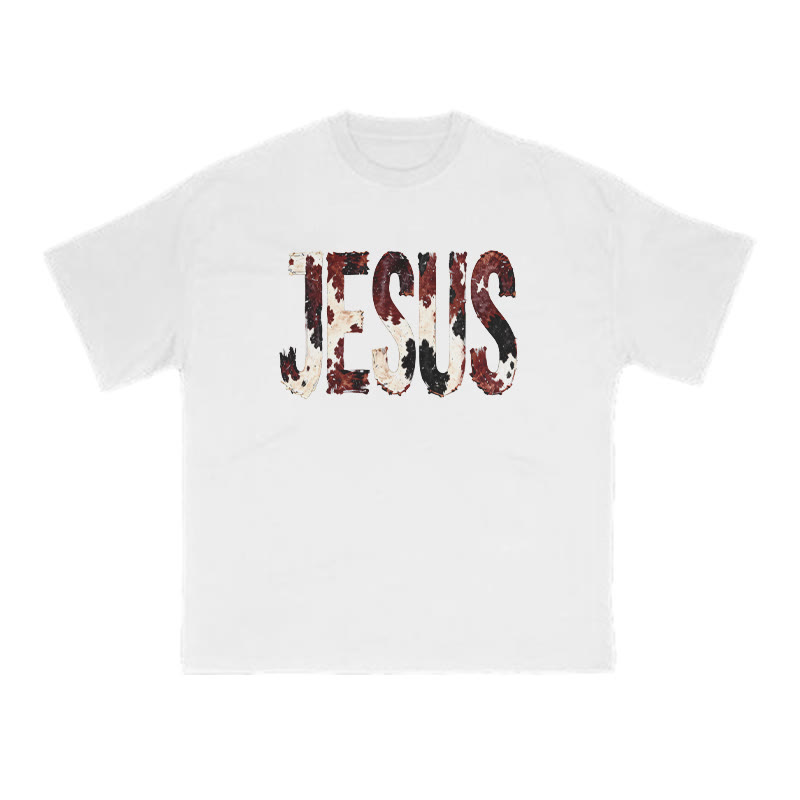 Jesus Cow Print T-shirt - White - US16-18(2XL) - image 4