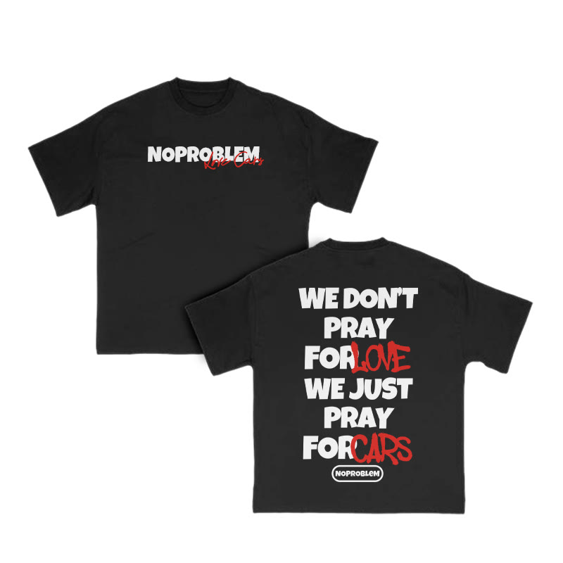 We Don't Pray For Lovewe Just Pray For Cars Print T-shirt - Black - US16-18(2XL) - image 2