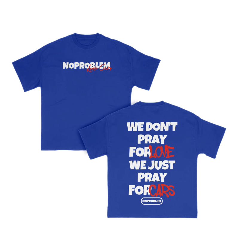 We Don't Pray For Lovewe Just Pray For Cars Print T-shirt - Blue - US16-18(2XL) - image 9