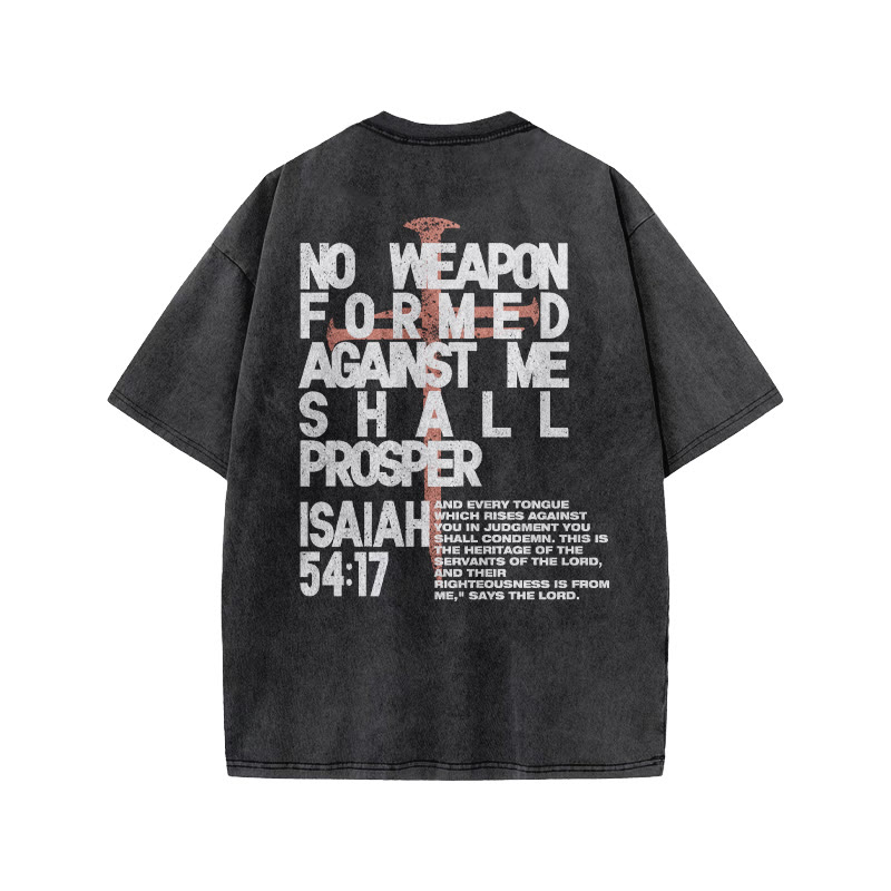 Isaiah 54:17 Print Acid Washed T-shirt - image 1