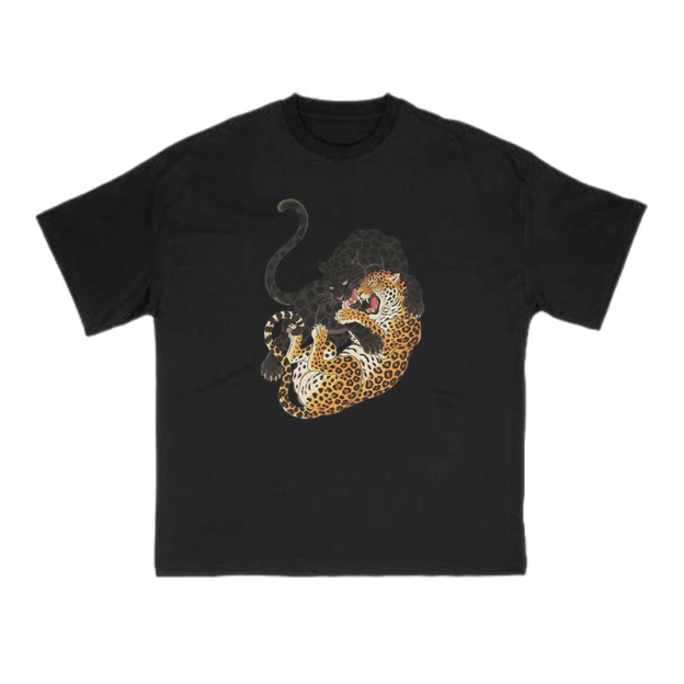Panther Vs Leopard Print T-shirt - Black - US16-18(2XL) - image 2