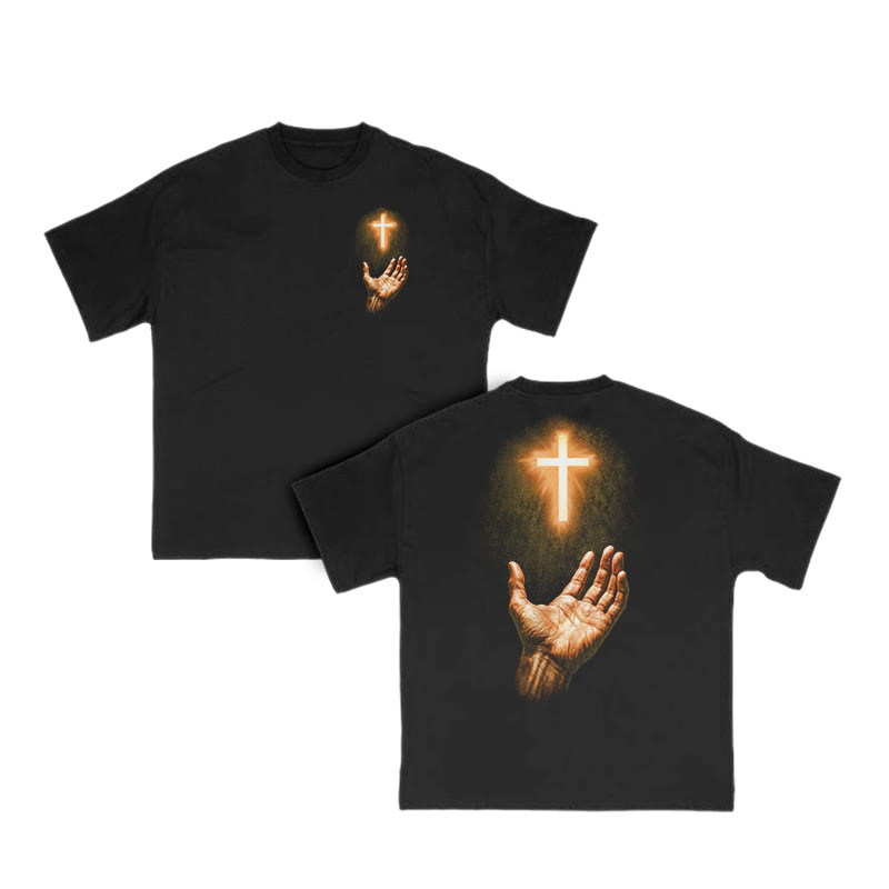 Gold Cross Print T-shirt - Black - US16-18(2XL) - image 2