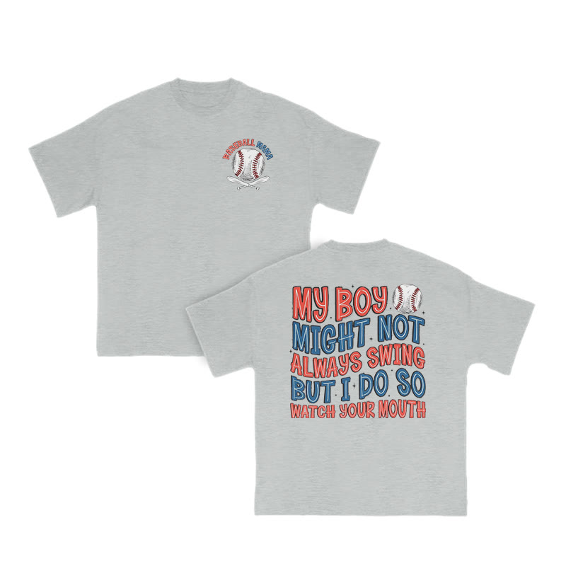 Baseball Mama Print T-shirt - Grey - US16-18(2XL) - image 4