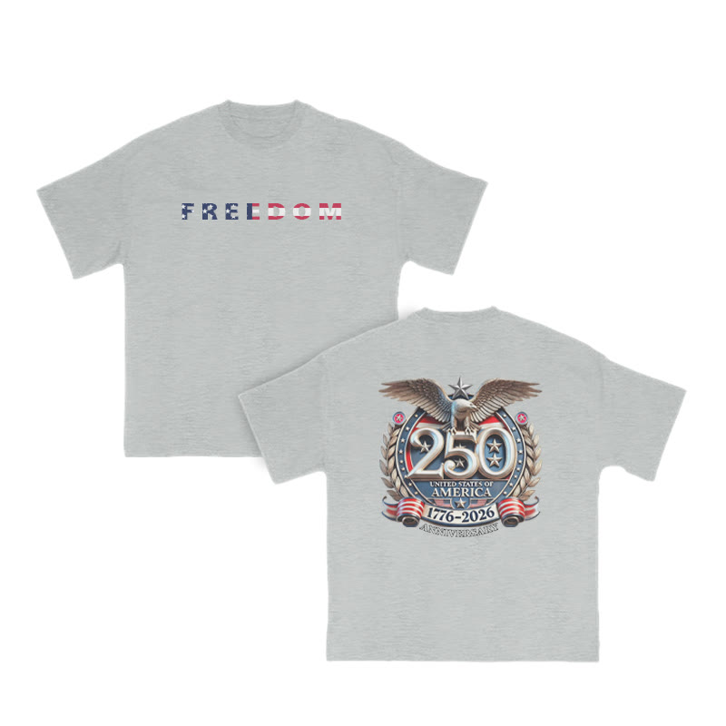 Freedom 250th Anniversary Print T-shirt - Grey - US16-18(2XL) - image 4
