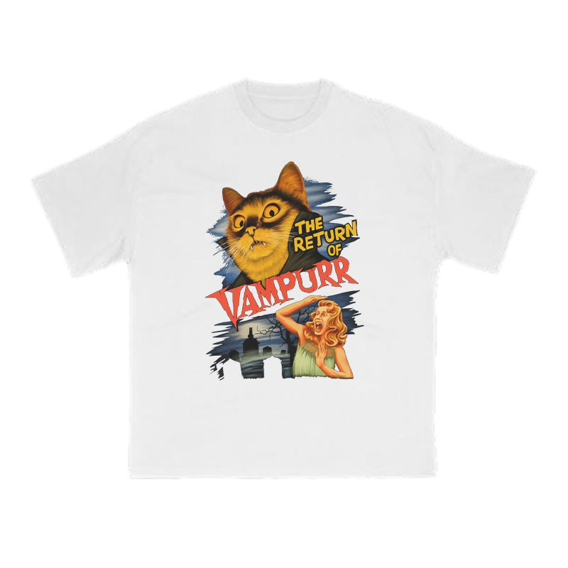 The Return Of Vampurr Cat Print T-shirt - White - US16-18(2XL) - image 2