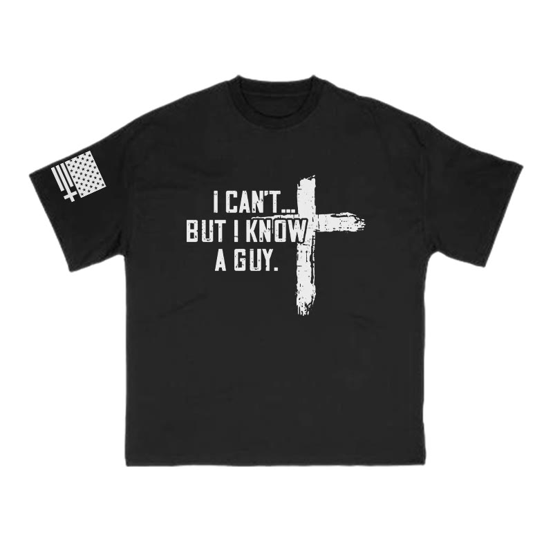 I Can't But I Know A Guy Cross Print T-shirt - Black - US16-18(2XL) - image 2