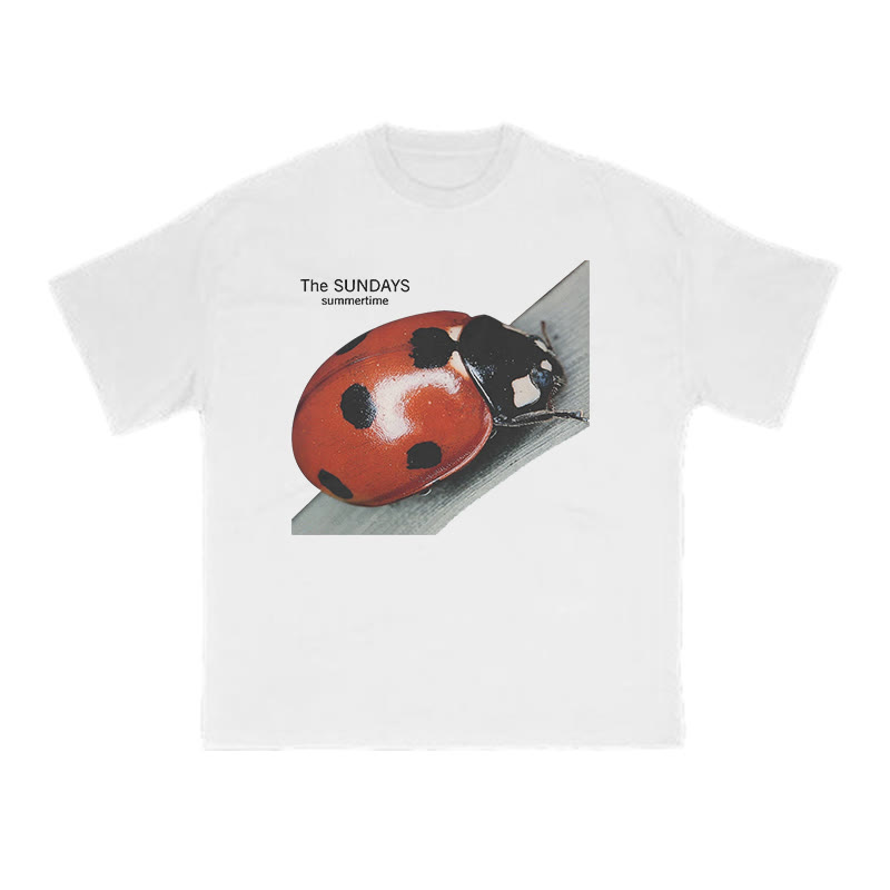 Ladybug Funny Print T-shirt - White - US16-18(2XL) - image 2