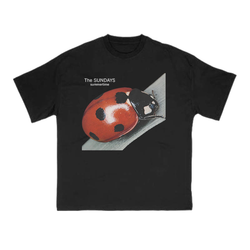 Ladybug Funny Print T-shirt - Black - US16-18(2XL) - image 1