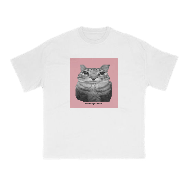 All Songs Written Produced And Arranged By Cat Print T-shirt - White - US16-18(2XL) - image 1