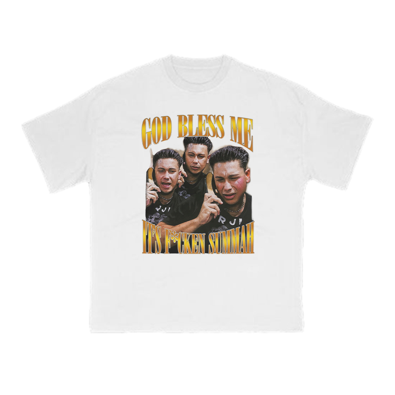 God Bless Me It's F*cken Summah Print T-shirt - White - US16-18(2XL) - image 2