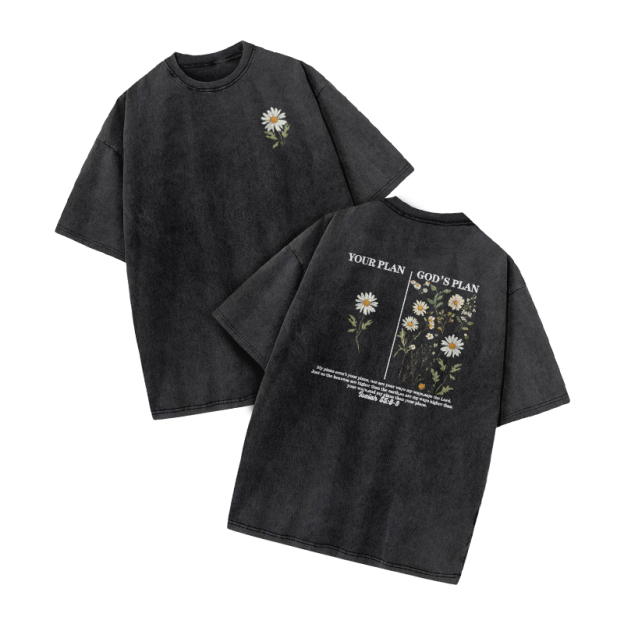 God's Plan Jeremiah 29:11 Print Acid Washed T-shirt - Black - US20-22(3XL) - image 1
