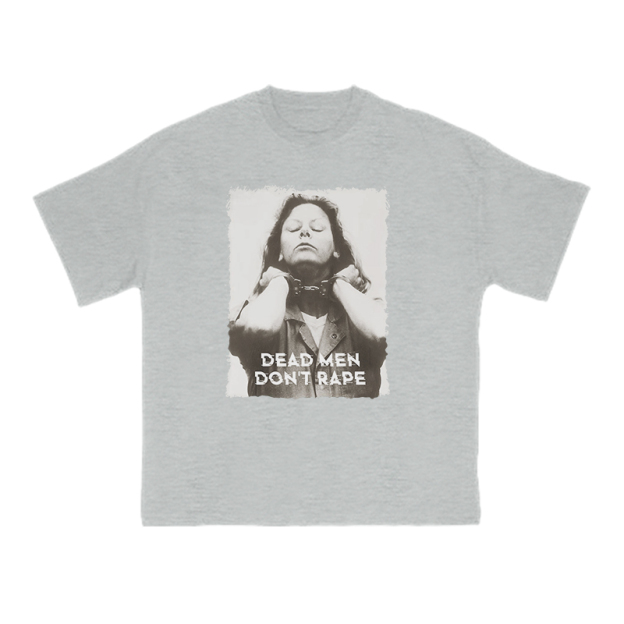 Dead Men Don't Rape Print T-shirt - Grey - US16-18(2XL) - image 3
