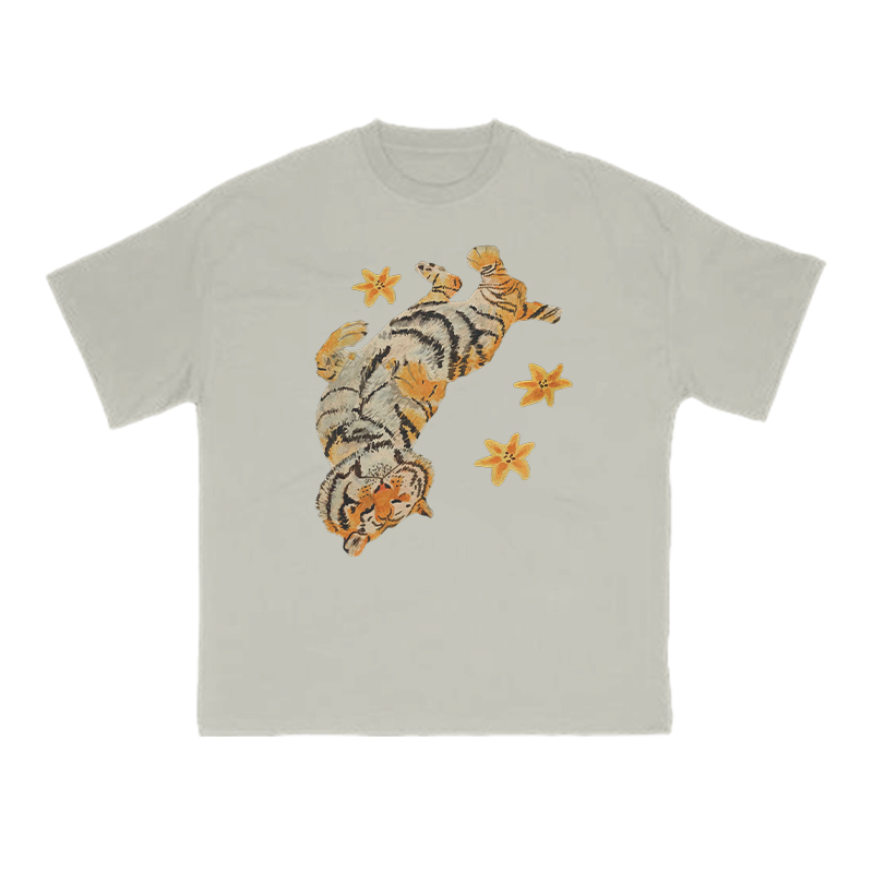 Lazy tiger Print T-shirt - Warm Grey - US16-18(2XL) - image 4