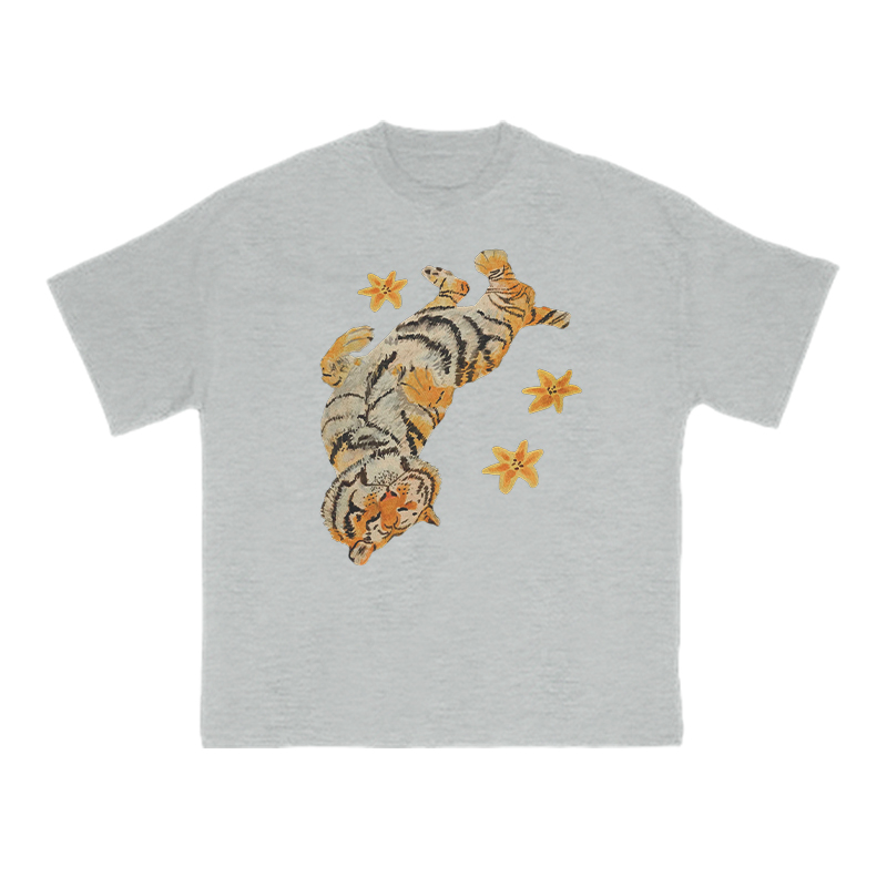 Lazy tiger Print T-shirt - Grey - US16-18(2XL) - image 3