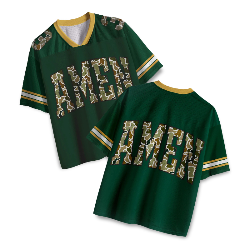 Amen Duck Camo Print Mesh Jersey - Dark Green - 4XL - image 1