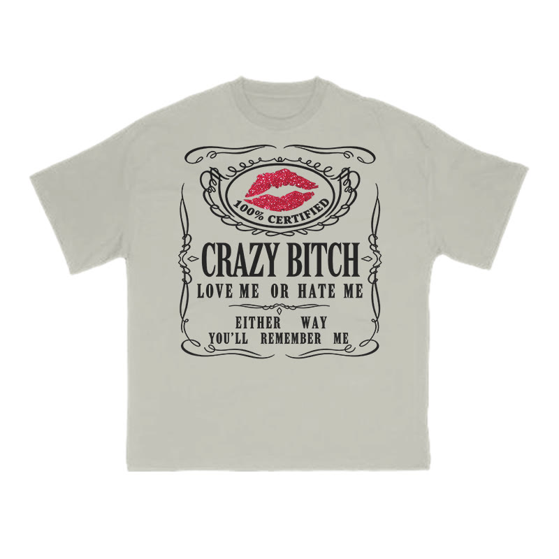 Love Me Or Hate Me Either Way You'll Remember Me Print T-shirt - Warm Grey - US16-18(2XL) - image 4