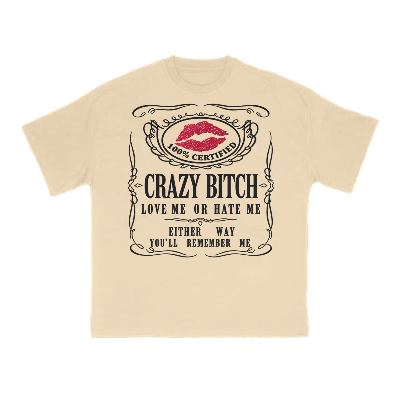 Love Me Or Hate Me Either Way You'll Remember Me Print T-shirt - Apricot - US16-18(2XL) - image 5