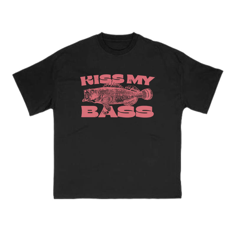 Kiss My Bass Print T-shirt - Black - US16-18(2XL) - image 2