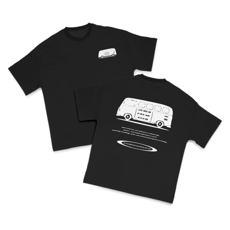 Jesus Freak Club Bus Print T-shirt - Black - US16-18(2XL) - image 2