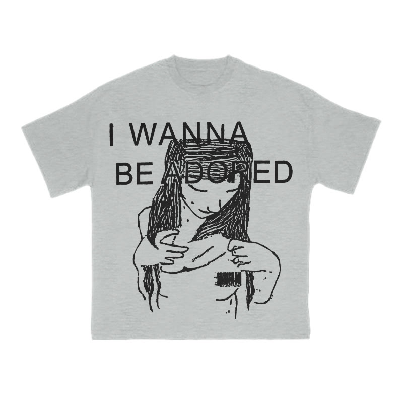 I Wanna Be Adored Print T-shirt - Grey - US16-18(2XL) - image 2