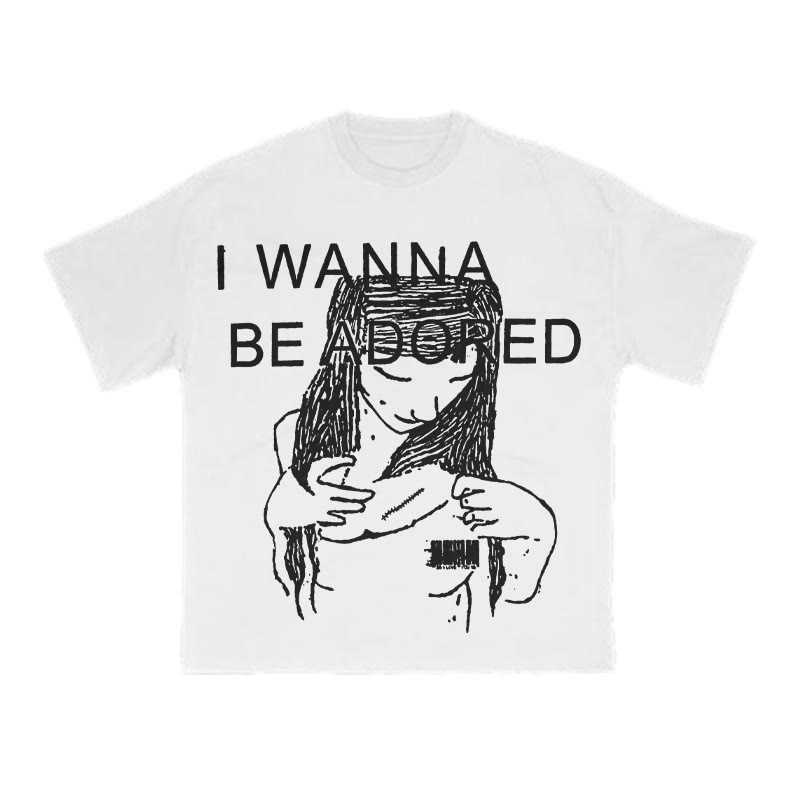 I Wanna Be Adored Print T-shirt - White - US16-18(2XL) - image 1