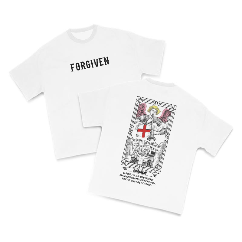 Tarot Judgement Forgiven Print T-shirt - White - US16-18(2XL) - image 2