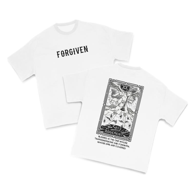 Forgiven Tarot Judgement Print T-shirt - White - US16-18(2XL) - image 2