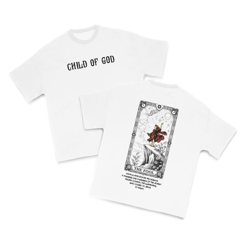 Child Of God Tarot 0 The Fool Print T-shirt - White - US16-18(2XL) - image 2
