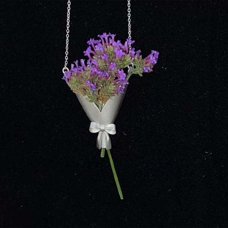 Elegant Wearable Flower Bouquet Clip Necklace - image 1