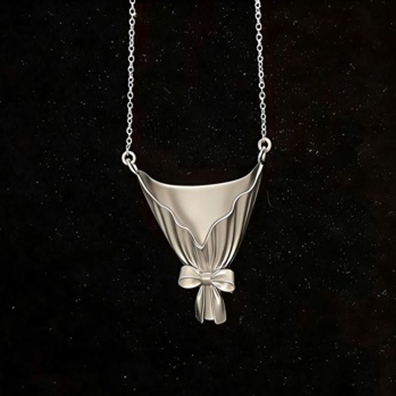 Elegant Wearable Flower Bouquet Clip Necklace - Silver - 51-60cm - image 5