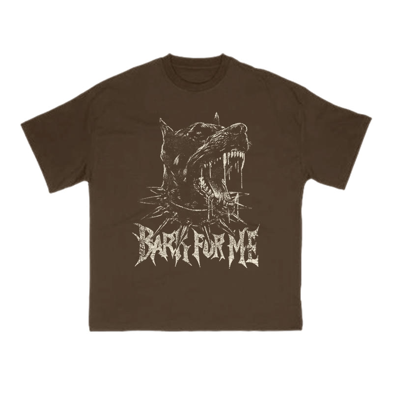 Roaring Mastiff Bark For Me Print T-shirt - Coffee - US16-18(2XL) - image 6