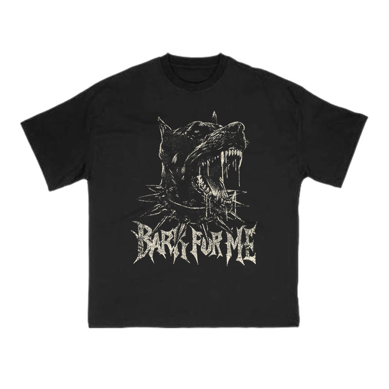 Roaring Mastiff Bark For Me Print T-shirt - Black - US16-18(2XL) - image 1