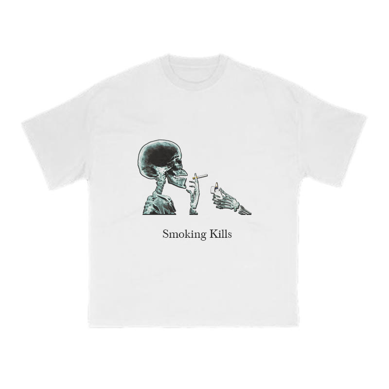 Smoking Kills Print T-shirt - White - US16-18(2XL) - image 2