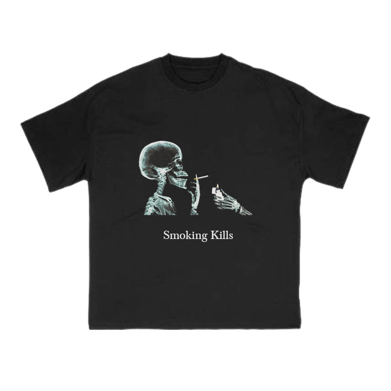 Smoking Kills Print T-shirt - Black - US16-18(2XL) - image 1