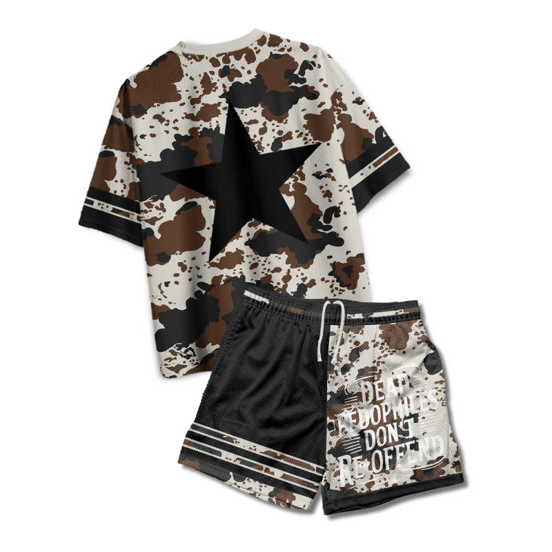 Dead Pedophiles Don't Re-offend Western Cow Print Mesh T-shirt Set - image 2