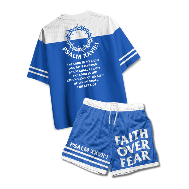 Faith Over Fear Print Mesh T-shirt Set - image 2