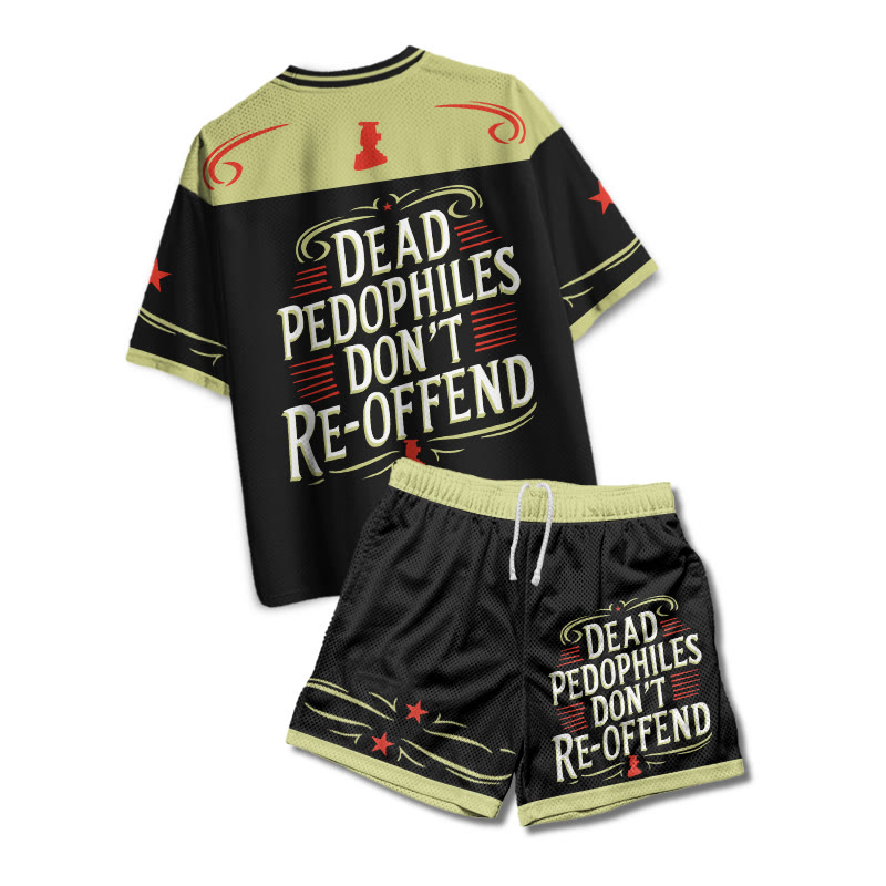Dead Pedophiles Don't Re-offend Print Mesh T-shirt Set - image 2
