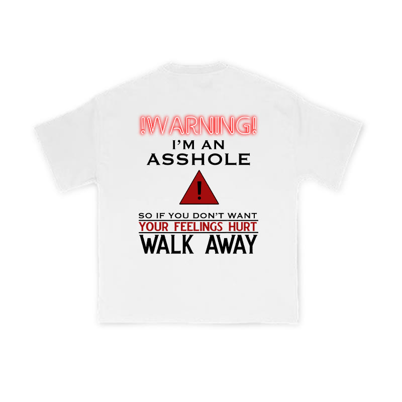 Warning I'm An Asshole Print T-shirt - White - US16-18(2XL) - image 2