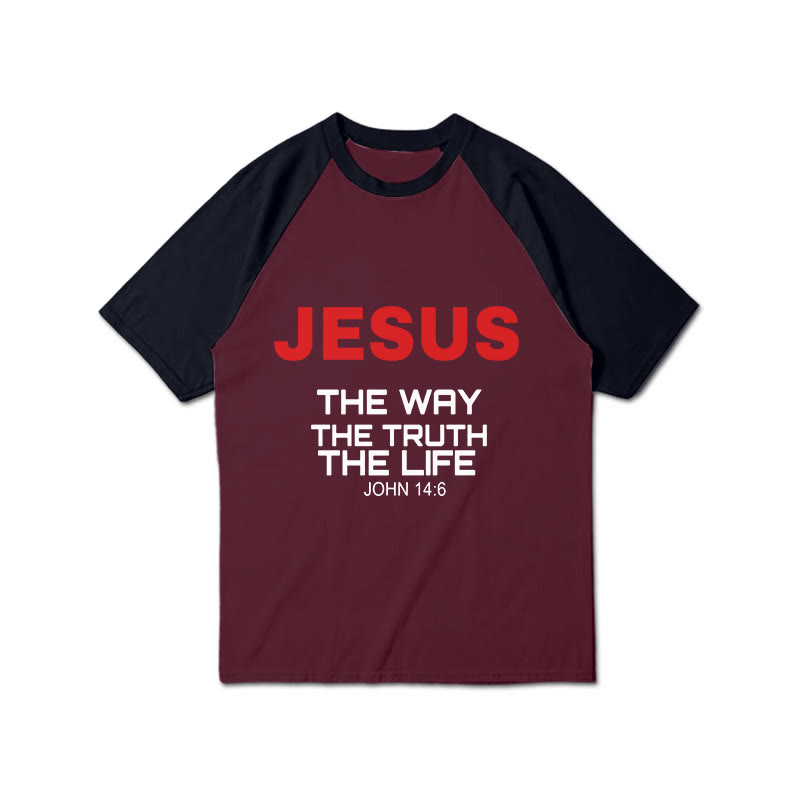 Jesus The Way The Truth The Life Print Raglan Sleeve T-shirt - image 3