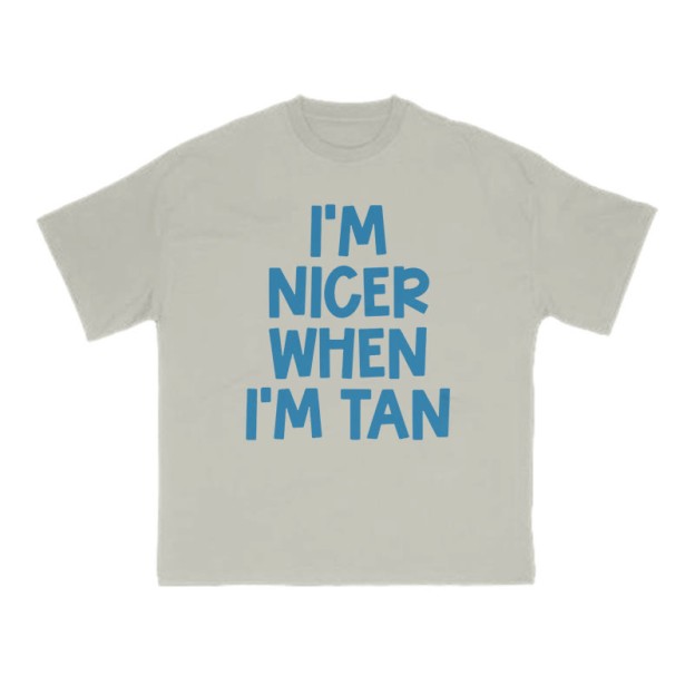 I'm Nicer When I'm Tan Print T-shirt - Warm Grey - US16-18(2XL) - image 4