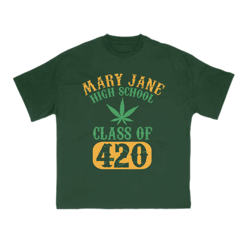 Mary Jane High School Class Of 420 Print T-shirt - Green - US16-18(2XL) - image 7