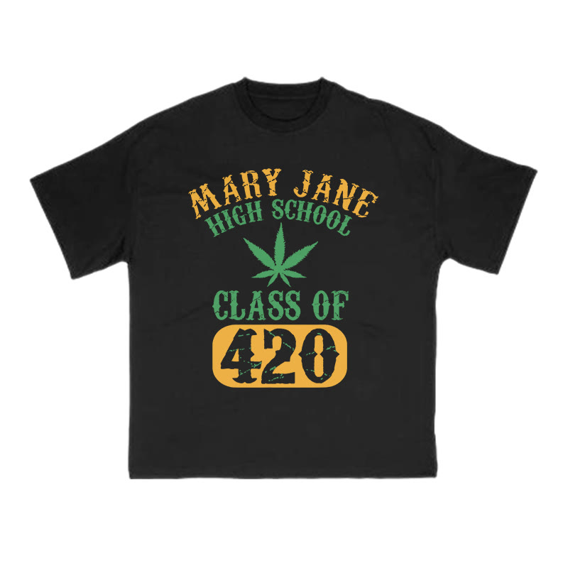 Mary Jane High School Class Of 420 Print T-shirt - Black - US16-18(2XL) - image 1