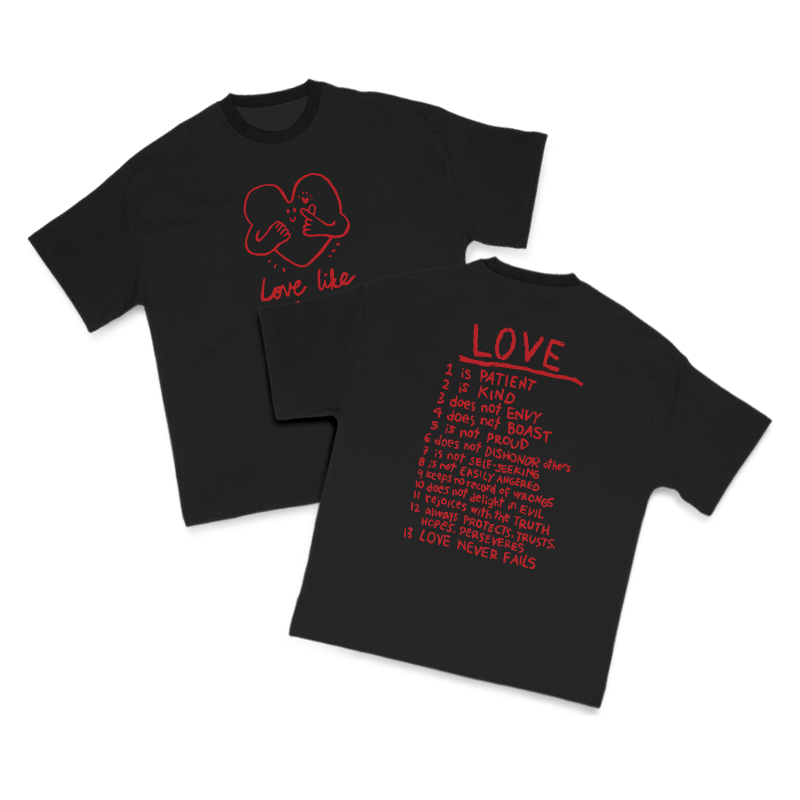 Love Like Jesus Cutie Heart Print T-shirt - Black - US16-18(2XL) - image 2