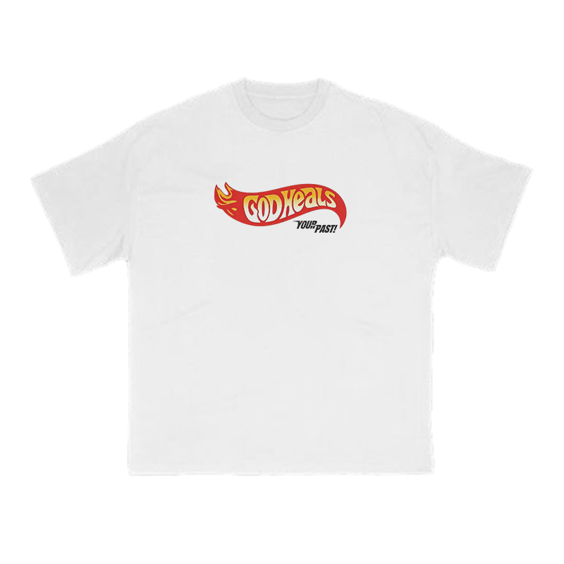 God Heals Your Past Print T-shirt - White - US16-18(2XL) - image 1