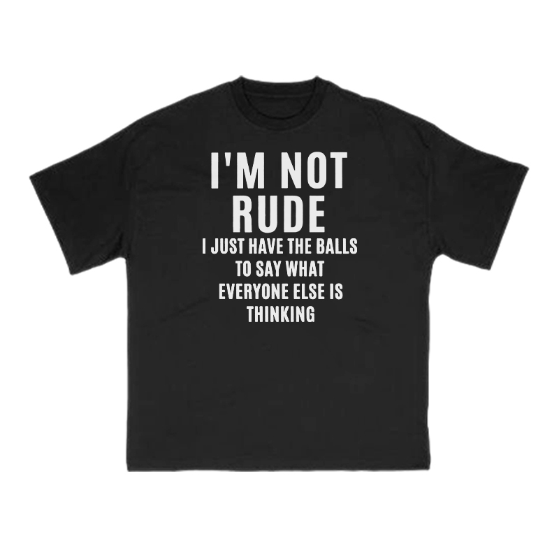 I'm Not Rude Print T-shirt - Black - US16-18(2XL) - image 2