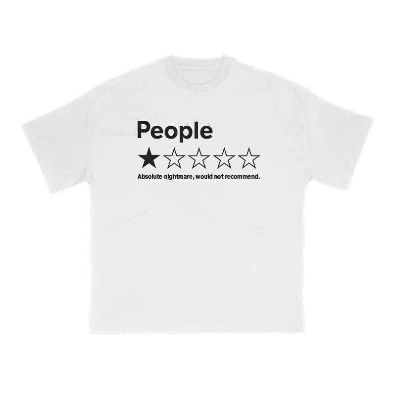 1-Star Bad Review People Meme Print T-shirt - White - US16-18(2XL) - image 2
