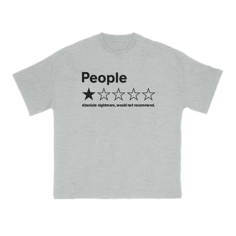 1-Star Bad Review People Meme Print T-shirt - Grey - US16-18(2XL) - image 3